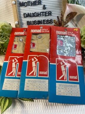 Vintage Nomad Golf Gloves Lot of 3 Men’s Small Leather Open Package New